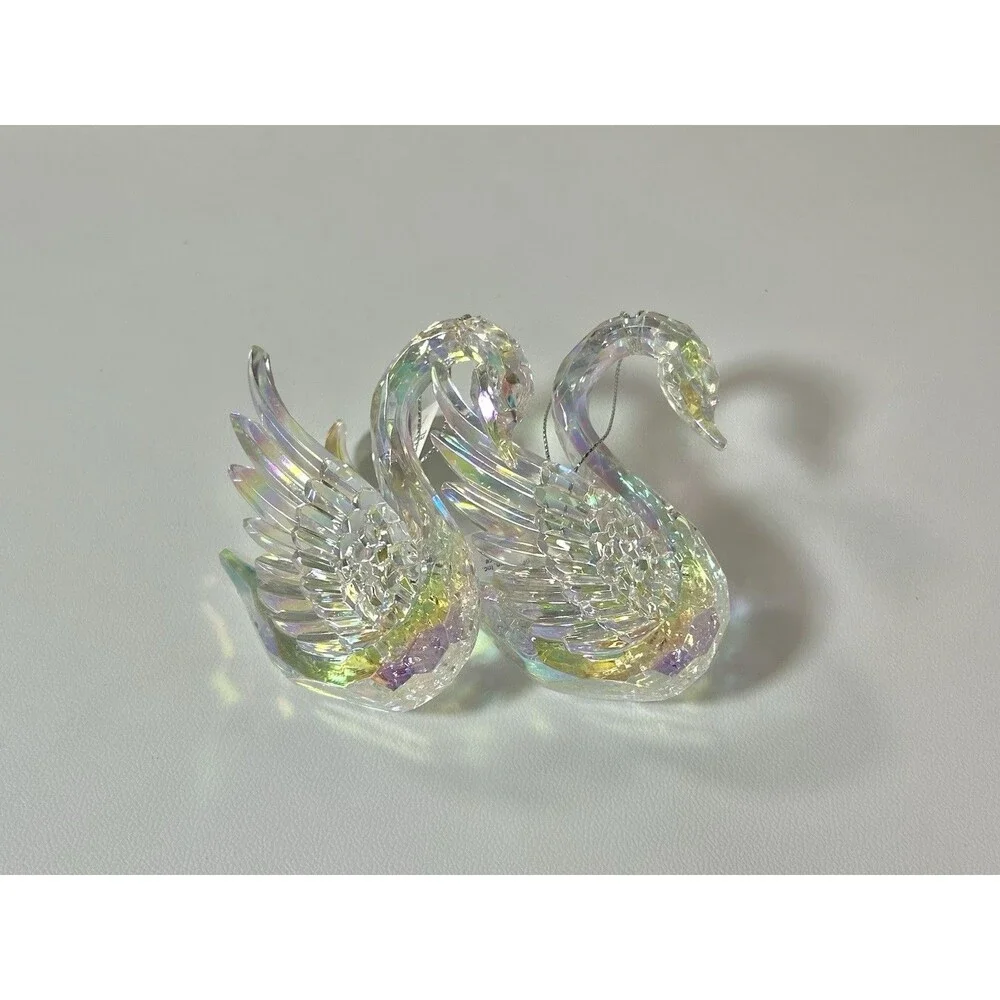 Acrylic Rainbow Iridescent Swan Birds Christmas Tree Decoration Gisela Graham